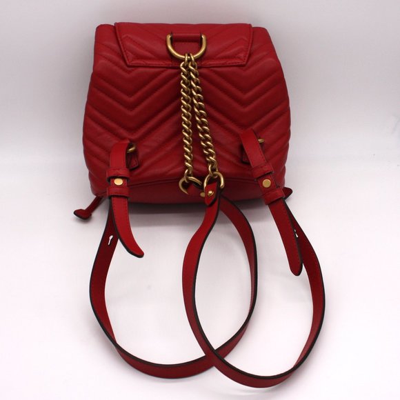 Gucci GG Marmont Red Leather Mini Backpack Bag Purse NWOT main image 5